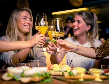 food and wine at table